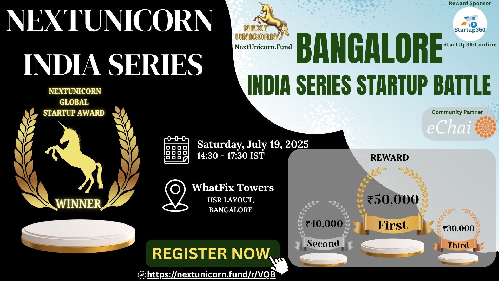  Bangalore: NextUnicorn Global StartUp Battle, India Series